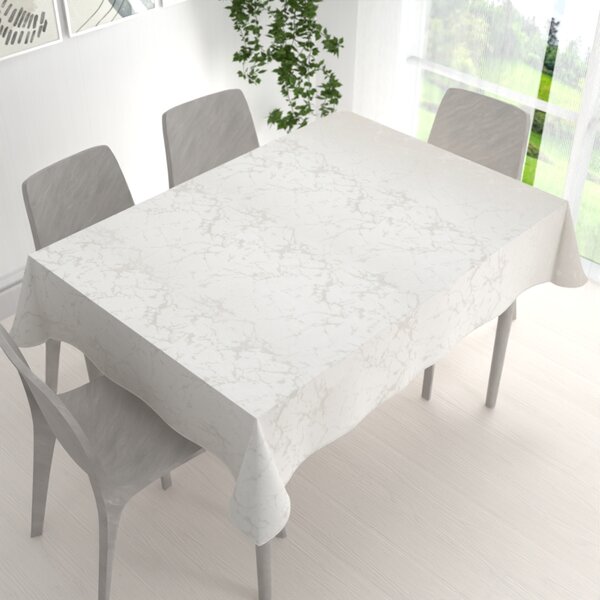 Biante Dekorační obdélníkový ubrus Parma PM-116 Stříbrný mramor na krémovém 50x100 cm