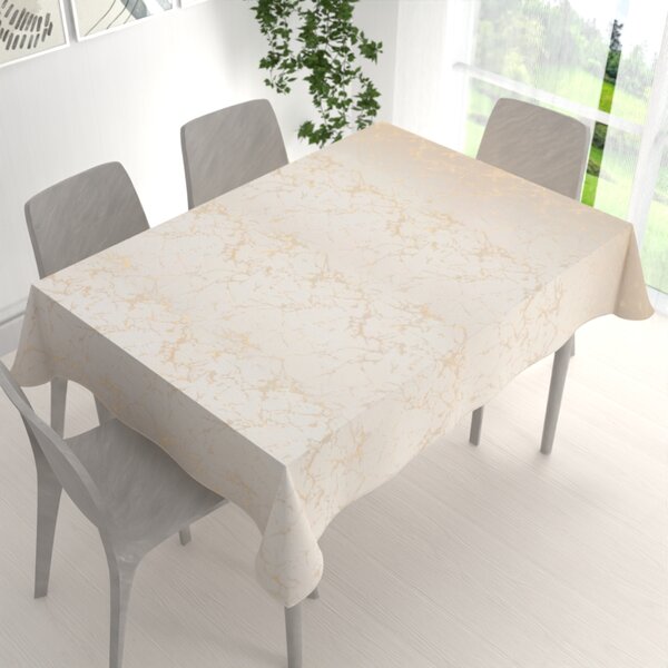 Biante Dekorační obdélníkový ubrus Parma PM-115 Zlatý mramor na béžovém 50x100 cm
