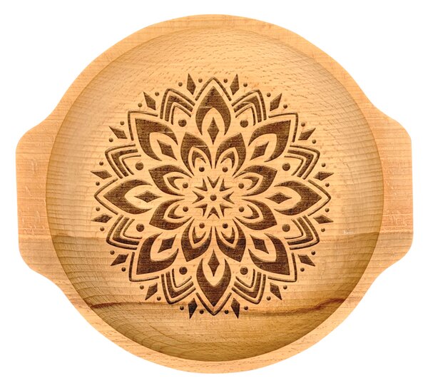 AMADEA Dřevěná miska mandala, masivní dřevo, 24 cm