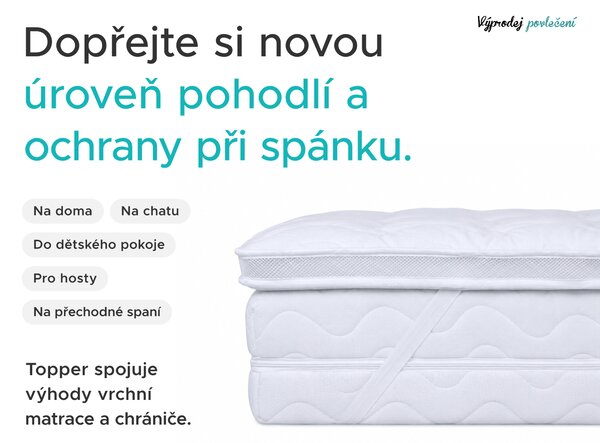 DVOUVRSTVÝ chránič matrace - TOPPER 90 x 200 cm