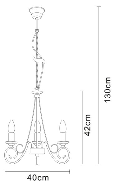 GLOBO 69003-3 - Lustr na řetězu TRUNCATUS 3xE14/40W/230V