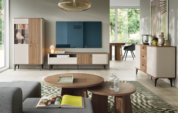 Moderní obývací sestava AURORA 1, ořech + cashmere