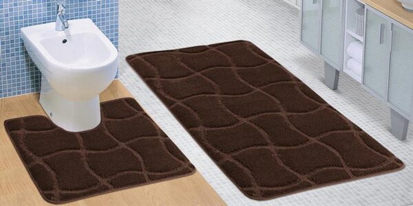 Koupelnové předložky SADA STANDARD 60x100 + 60x50 cm - 60x100 + 60x50 cm hnědá čokoláda