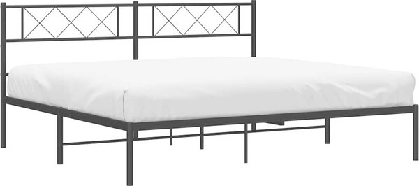 VidaXL Kovový rám postele s čelem 183 x 213 cm [372282] Barva: Bílá