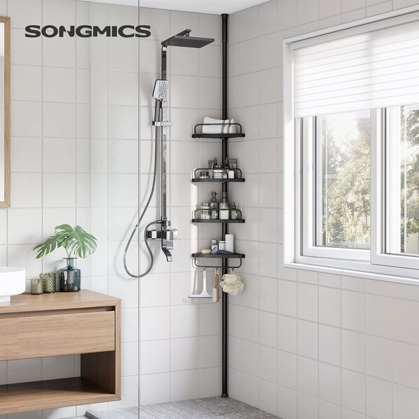 SONGMICS Teleskopická rohová police do koupelny 85-305 cm