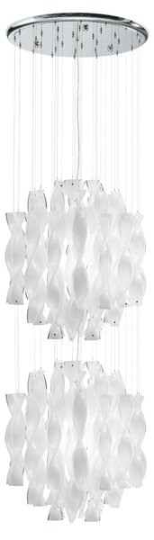 AxoLight Aura, luxusní závěsné svítidlo z bílého muránského skla, 2x150W E27, prům. 47cm, délka 300cm