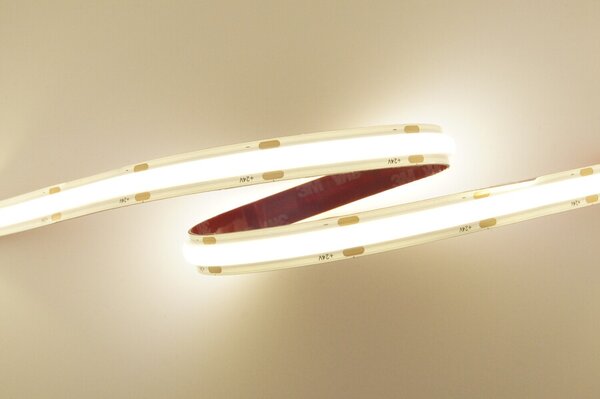 LED pásek LONG-15 COB 10W/m, 24V, IP20, 504LED/m, CRI90 Barva světla: Teplá bílá, 2700K