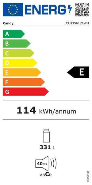 Chladnička Candy CLH3S617EWH (E)