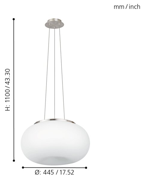 EGLO 86815 - Lustr na lanku OPTICA 2xE27/60W