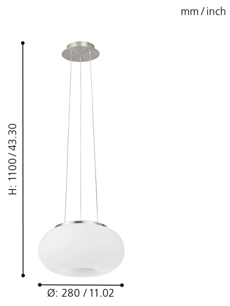 EGLO 86813 - Lustr na lanku OPTICA 2xE27/60W