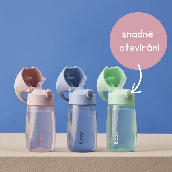 Láhev na pití s brčkem Junior, 380ml, b.box, spearmint