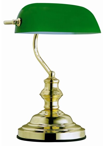 GLOBO 2491 - Stolní lampa ANTIQUE 1xE27/60W zelená - zlatá