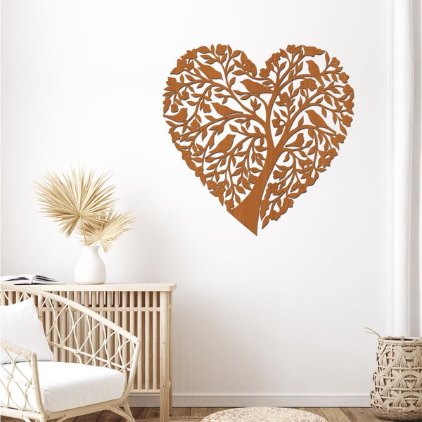 Dřevo života | Dřevěná dekorace na zeď ZPÍVAJÍCÍ SRDCE | Barva: Třešeň | Rozměry (cm): 60x60