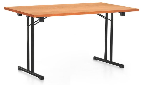 Skládací stůl 140 x 80 cm, černá podnož, buk