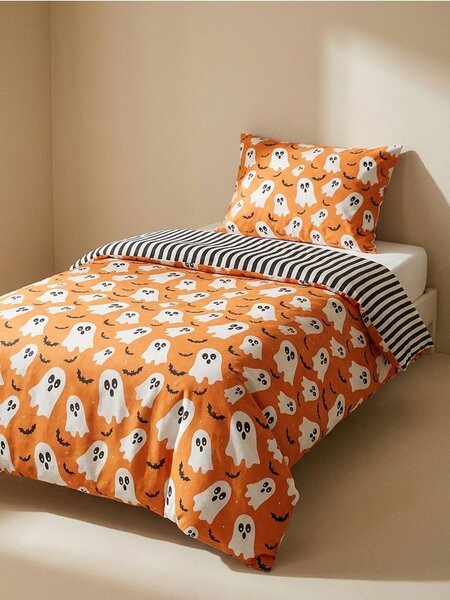 Sinsay - Sada ložního prádla s halloweenským motivem - oranžová