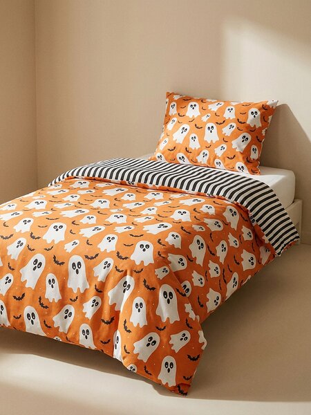 Sinsay - Sada ložního prádla s halloweenským motivem - oranžová