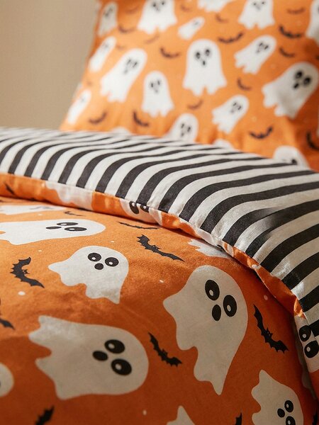 Sinsay - Sada ložního prádla s halloweenským motivem - oranžová