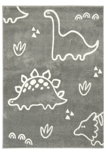 Makro Abra Dětský kusový koberec Lima C879A Dinosauři šedý krémový Rozměr: 160x230 cm