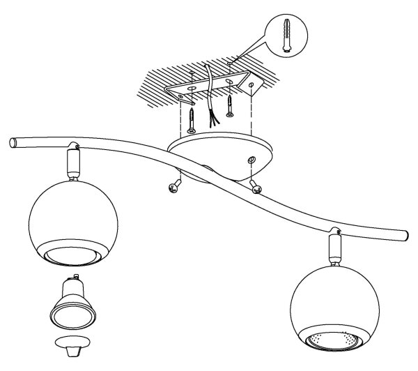 EGLO 31002 - LED Bodové svítidlo BIMEDA 2xGU10/3W LED