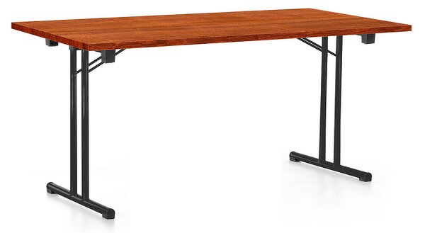 Skládací stůl 160 x 80 cm, černá podnož, třešeň
