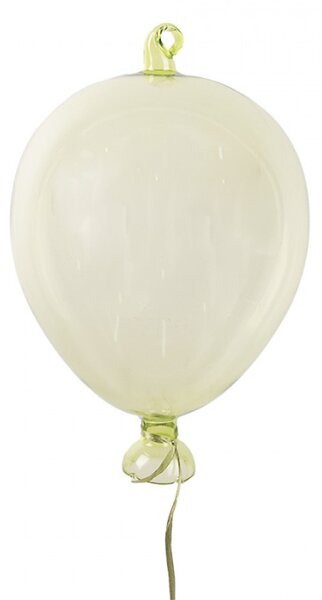 Zelená závěsná skleněná dekorace nafukovací balonek Avonturen S – 7x14 cm