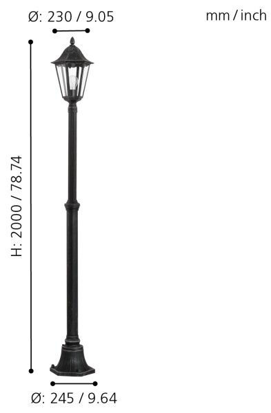 EGLO 93464 - Venkovní svítidlo NAVEDO 1xE27/60W IP44