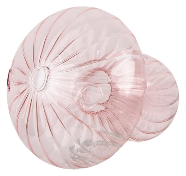 Růžová skleněná dekorace houbička Avonturen – 13x15 cm Ř Pink