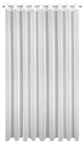 Bílá záclona na kroužcích ESEL vyrobena z hladké lesklé látky 350x250 cm