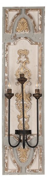 Béžové nástěnné světlo na dřevěném okrasném držáku – 31x19x120 cm