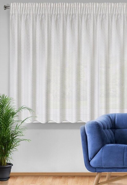 Bílá záclona na pásce SIBEL 300x150 cm