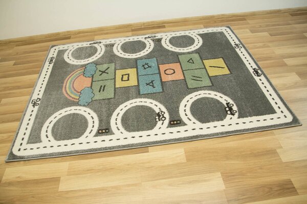 Makro Abra Dětský kusový koberec Lima C260C Uličky šedý Rozměr: 100x150 cm