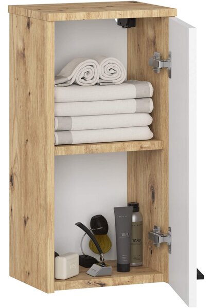 Ak furniture Závěsná koupelnová skříňka Fin 30 cm dub artisan/bílá