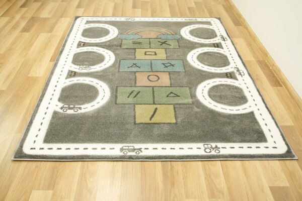 Makro Abra Dětský kusový koberec Lima C260C Uličky šedý Rozměr: 100x150 cm