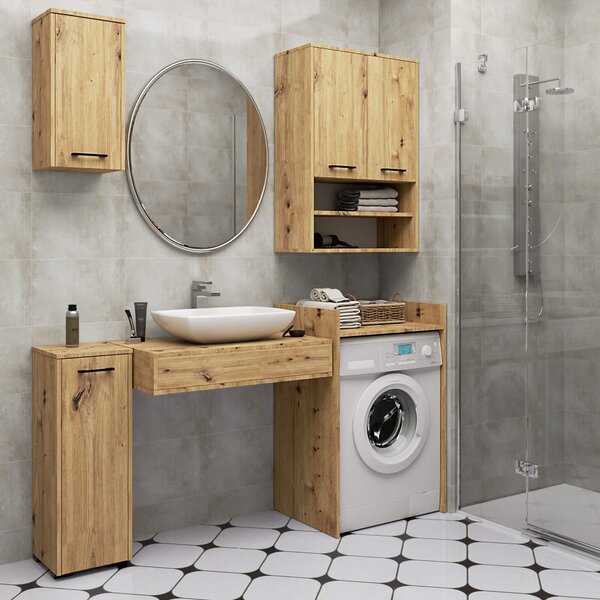 Ak furniture Závěsná koupelnová skříňka Fin 30 cm dub artisan