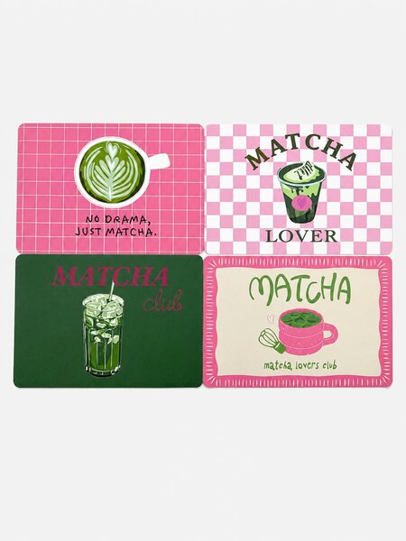 Sinsay - Prostírání s motivem matcha 4 ks v balení - zelená