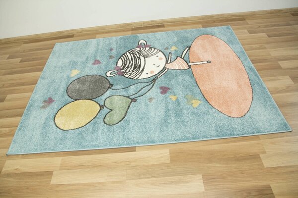 Makro Abra Dětský kusový koberec Lima 9393B Baletka modrý růžový Rozměr: 100x150 cm