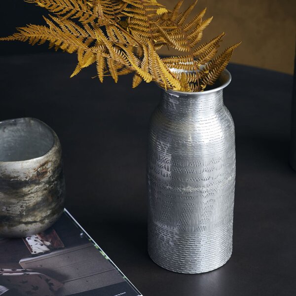 HOUSE DOCTOR Stříbrná váza Fenja 26 cm × ø 11 cm