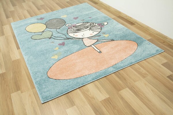 Makro Abra Dětský kusový koberec Lima 9393B Baletka modrý růžový Rozměr: 100x150 cm