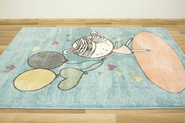 Makro Abra Dětský kusový koberec Lima 9393B Baletka modrý růžový Rozměr: 100x150 cm