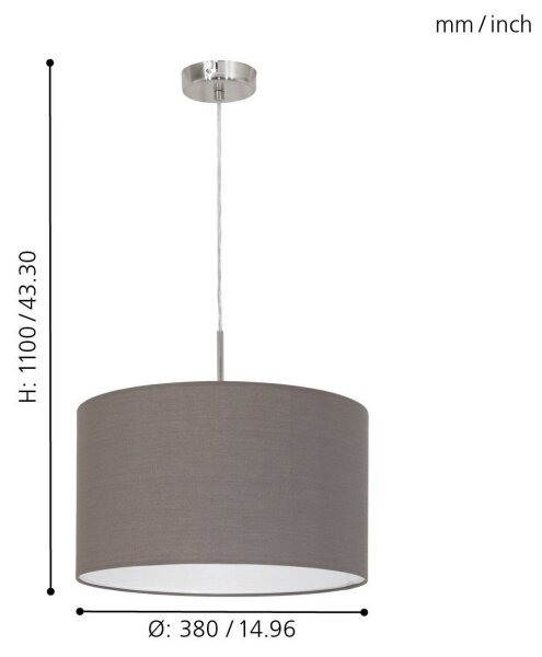 Eglo 31574 Lustr na lanku PASTERI E27/60W/230V