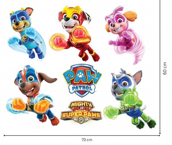 Samolepka na zeď "PAW Patrol - Mighty Pups"