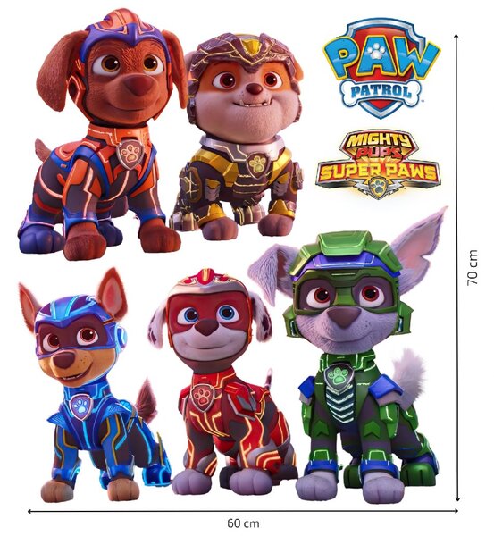 Samolepka na zeď "PAW Patrol - Mighty Pups 2"