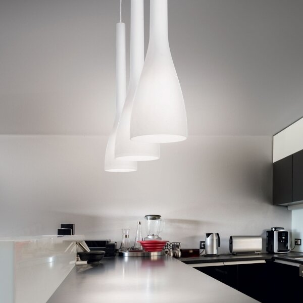Ideal Lux - Lustr na lanku FLUT 1xE14/40W/230V pr. 10,5 cm bílá