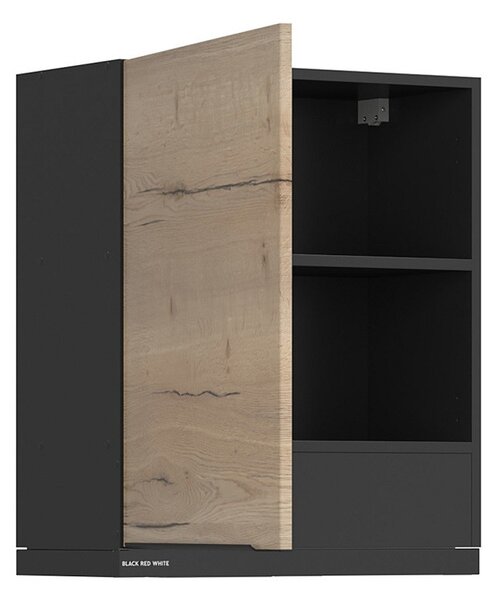 BRW Kuchyně Family Line Sole L6 GOO-60/68-L, černá/dub halifax natura