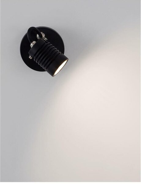 NOVA LUCE venkovní nástěnné svítidlo FEND černý hliník a sklo LED 5W 3000K 100-240V 21st. IP65 9971451