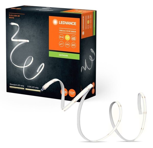 Venkovní LED COB pásek 15 W FLEX 3m, teplá bílá
