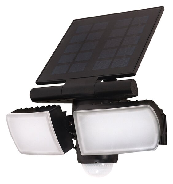 Solight LED solární osvětlení se senzorem, 8W, 600lm, Li-on, černá WO772