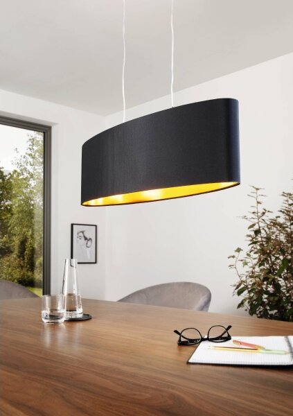 Eglo 55266 - Lustr na lanku MASERLO 2xE27/60W/230V černá