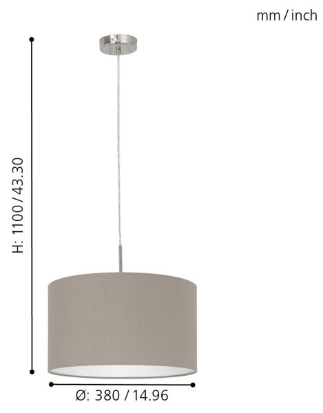 Eglo 31572 - Lustr na lanku PASTERI 1xE27/60W/230V