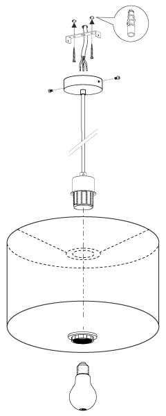 Eglo 31576 - Lustr na lanku PASTERI 1xE27/60W/230V
